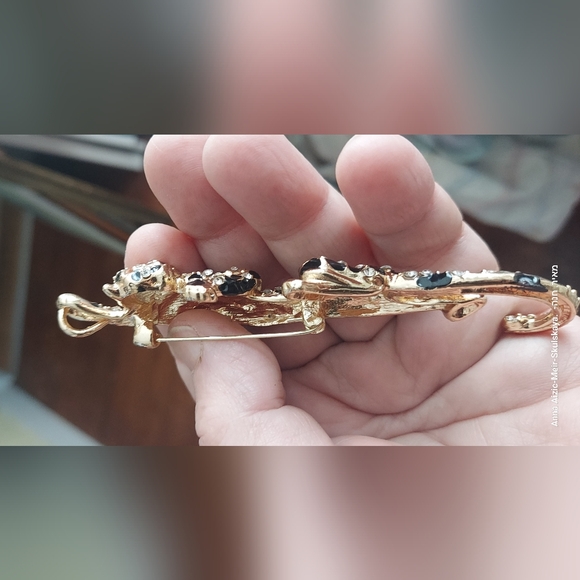 🌹NWT 18K GF Necklace Enamel, crystals, BROOCH/Pendant - Picture 15 of 15